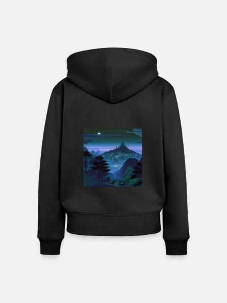 Verzauberte Natur - Frauen Premium Bio Zip Hoodie - Schwarz
