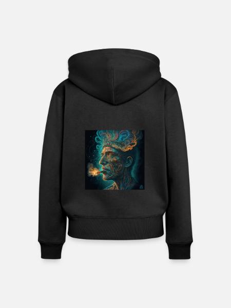 Smoker - Frauen Premium Bio Zip Hoodie - Schwarz