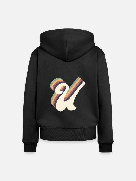 Buchstabe u - Frauen Premium Bio Zip Hoodie - Schwarz