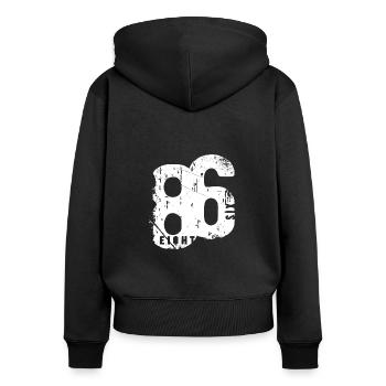 86 Vintage 1986 - Women's Premium Organic Zip Hoodie - black - Back - Julia (174cm)