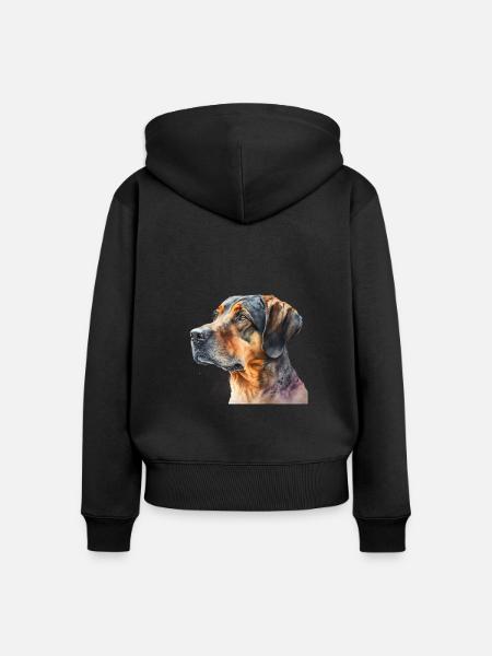 Watercolour Dog / Hund - Frauen Premium Bio Zip Hoodie - Schwarz