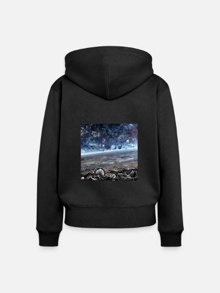 Zerstörte Erde - Frauen Premium Bio Zip Hoodie - Schwarz