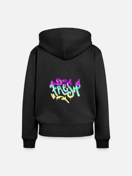 Fresh Graffiti - Frauen Premium Bio Zip Hoodie - Schwarz