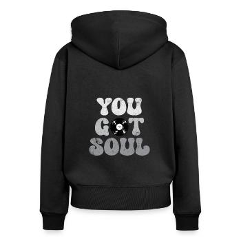J’ai eu Soul Dj Vinyl Gift Idea - Sweat à capuche zippé Premium bio Femme - noir - Dos - Julia (174cm)