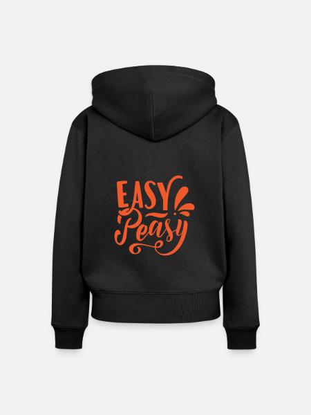 Easy Peasy - Frauen Premium Bio Zip Hoodie - Schwarz