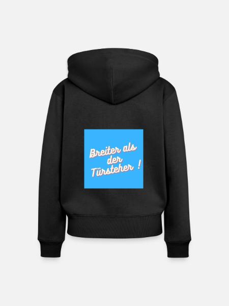 Breiter als der Türsteher - Frauen Premium Bio Zip Hoodie - Schwarz