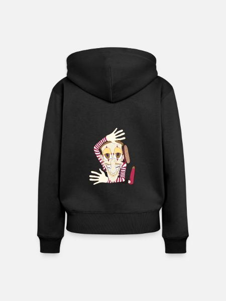 BILD GEMACHT - Frauen Premium Bio Zip Hoodie - Schwarz