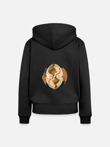Unbekannte Landschaft - Frauen Premium Bio Zip Hoodie - Schwarz