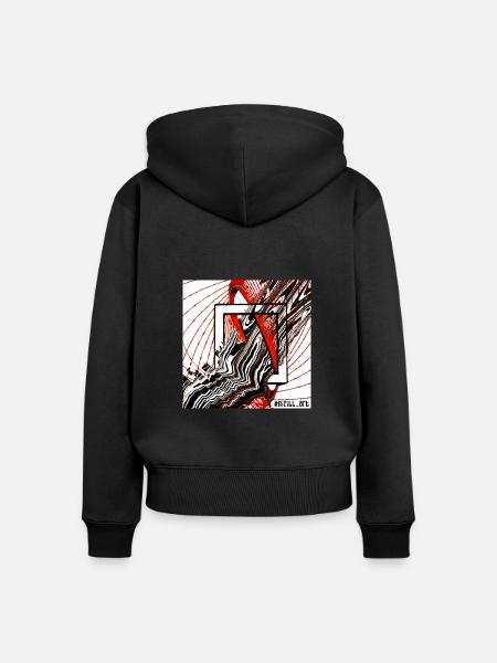 Frame flow - Frauen Premium Bio Zip Hoodie - Schwarz