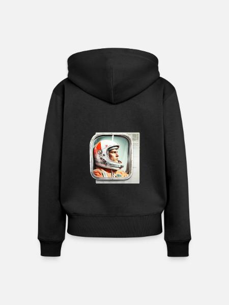 Retro Flash No42 - Frauen Premium Bio Zip Hoodie - Schwarz