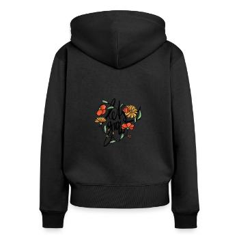 Heart of Flowers Let's Grow - Women's Premium Organic Zip Hoodie - black - Back - Julia (174cm)