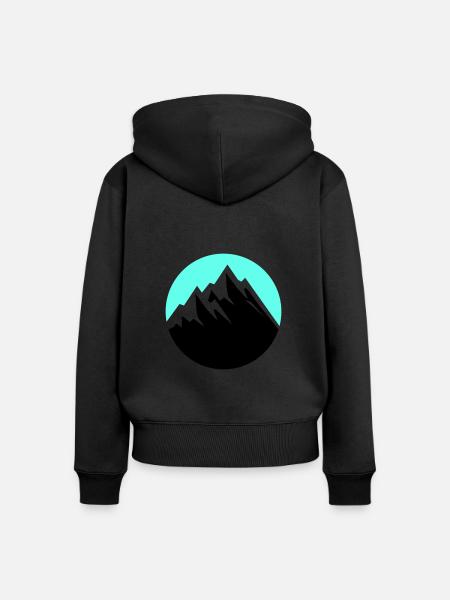mountains - Frauen Premium Bio Zip Hoodie - Schwarz