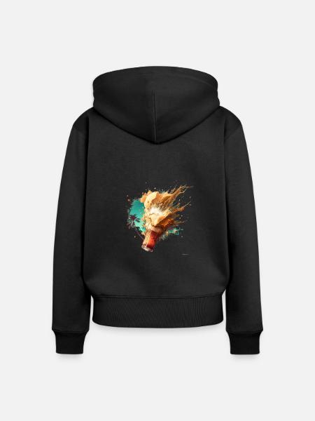 Bier Schaum Explosion im Sommer - Frauen Premium Bio Zip Hoodie - Schwarz