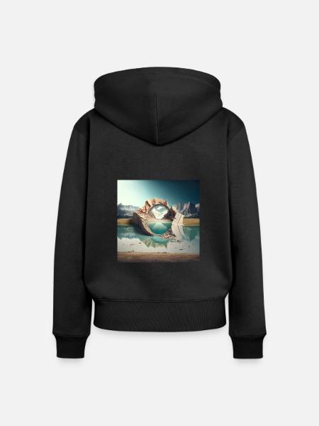 Landschaft der Welt n°5 - Frauen Premium Bio Zip Hoodie - Schwarz