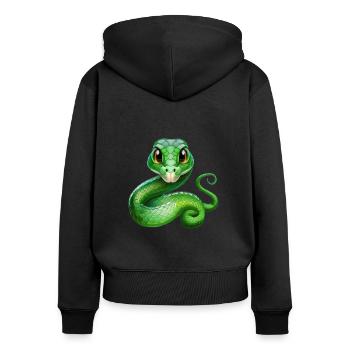 Viper clothing - Women's Premium Organic Zip Hoodie - black - Back - Julia (174cm)