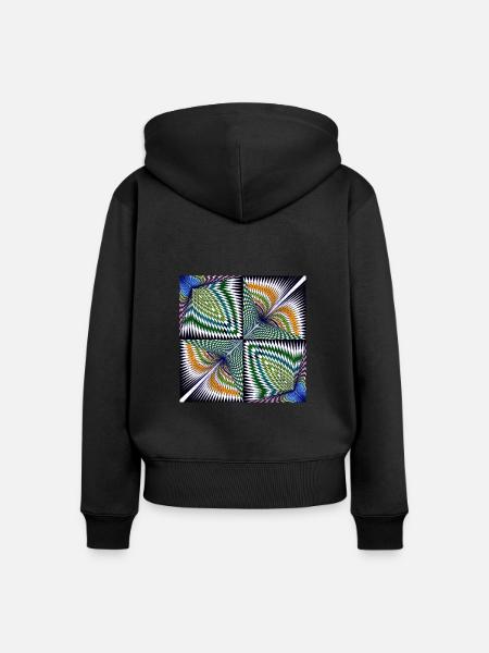 LMNArt - Frauen Premium Bio Zip Hoodie - Schwarz