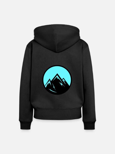mountains - Frauen Premium Bio Zip Hoodie - Schwarz