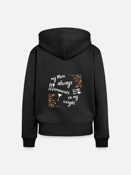 Kommentare von Mama - Frauen Premium Bio Zip Hoodie - Schwarz