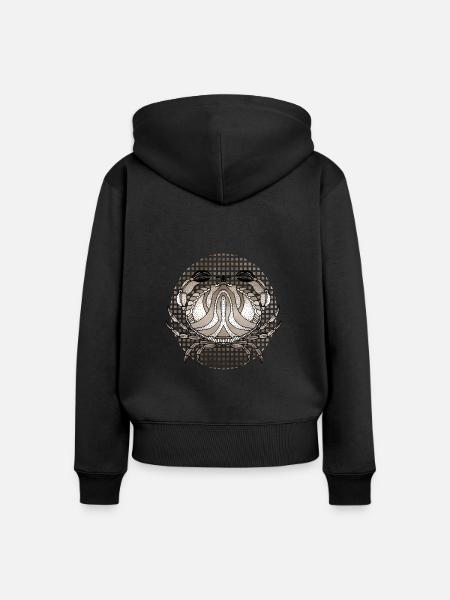 Krebs - Frauen Premium Bio Zip Hoodie - Schwarz