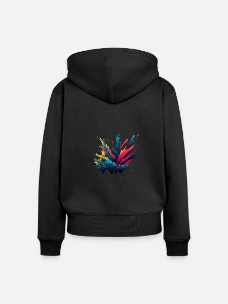 Farbenspiel der Seele - Frauen Premium Bio Zip Hoodie - Schwarz