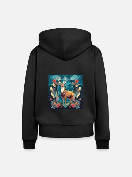 Geometrie der Natur - Frauen Premium Bio Zip Hoodie - Schwarz