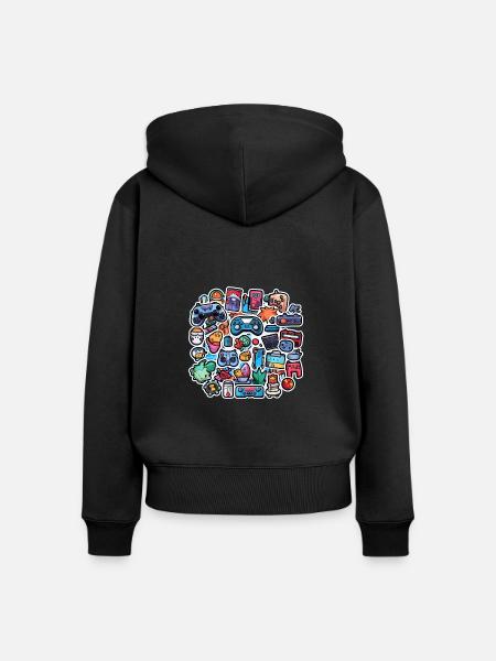 Gaming Artwork - Frauen Premium Bio Zip Hoodie - Schwarz