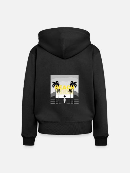 Beach 8 - Frauen Premium Bio Zip Hoodie - Schwarz