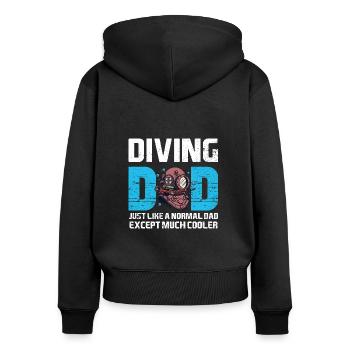 Tauchen Diving Vintage Underwater Sprüche - Frauen Premium Bio Zip Hoodie - Schwarz - Hinten - Julia (174cm)