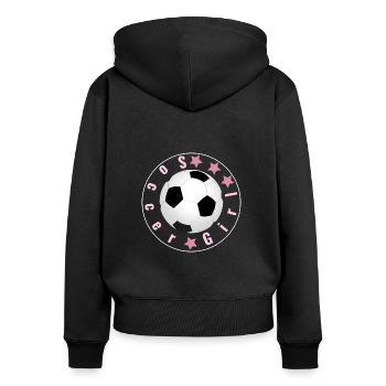 Soccer Girl, women soccer, women football, sport - Women's Premium Organic Zip Hoodie - black - Back - Julia (174cm)