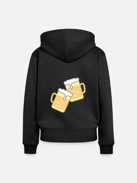 Bierkrug - Frauen Premium Bio Zip Hoodie - Schwarz