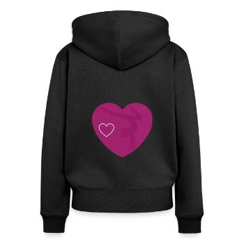 gymnast girl - Sweat à capuche zippé Premium bio Femme - noir - Dos - Julia (174cm)
