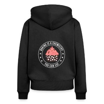 Baking is Chemistry You Can Eat Vintage Backen - Frauen Premium Bio Zip Hoodie - Schwarz - Hinten - Julia (174cm)
