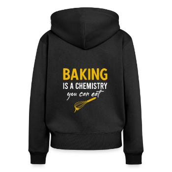 Baking is Chemistry You Can Eat Vintage Backen - Frauen Premium Bio Zip Hoodie - Schwarz - Hinten - Julia (174cm)