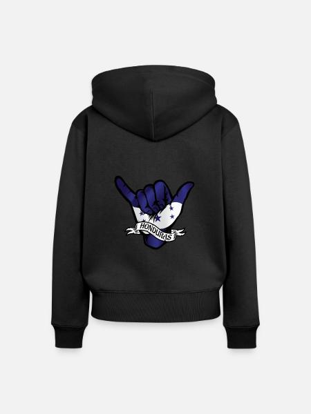 Honduras Shaka - Frauen Premium Bio Zip Hoodie - Schwarz