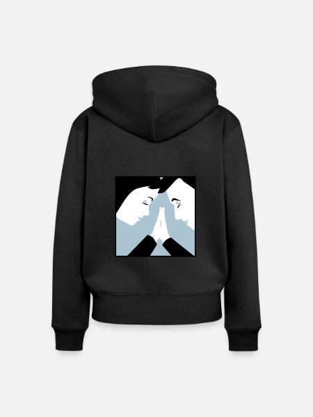 Verbindung - Frauen Premium Bio Zip Hoodie - Schwarz