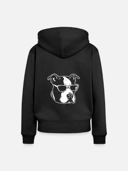 Pitbull - Frauen Premium Bio Zip Hoodie - Schwarz