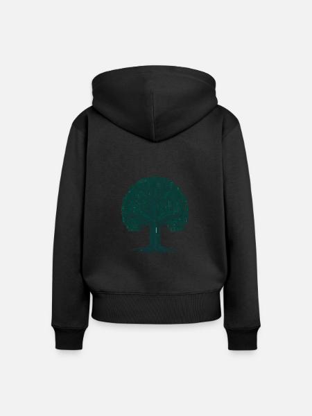 Wikingerbaum des Lebens - Frauen Premium Bio Zip Hoodie - Schwarz