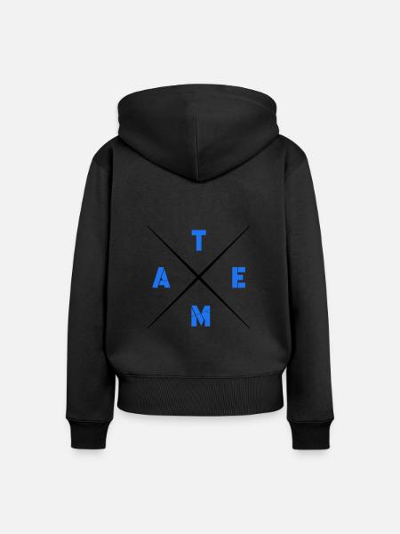 team - Frauen Premium Bio Zip Hoodie - Schwarz