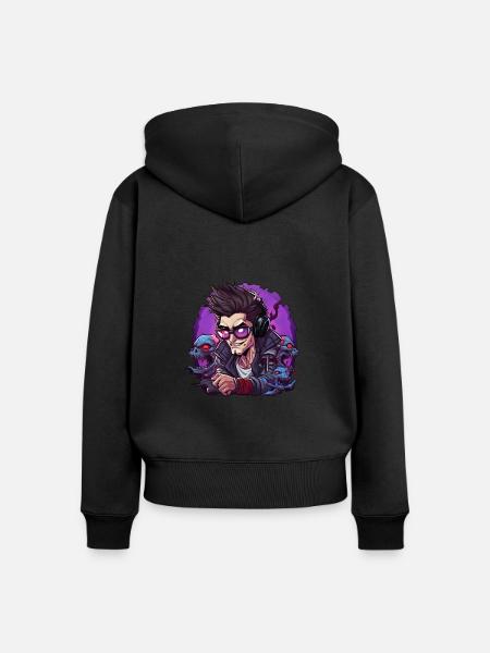 Gamer - Frauen Premium Bio Zip Hoodie - Schwarz