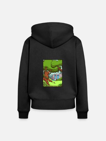 Dschungel-Hintergrund - Frauen Premium Bio Zip Hoodie - Schwarz