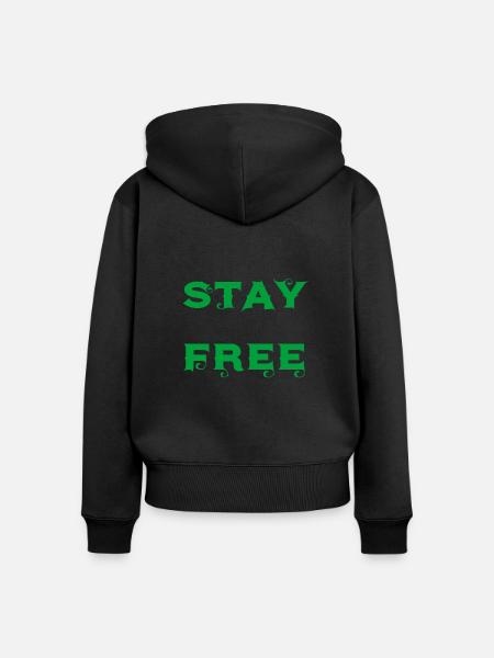 stay free - Frauen Premium Bio Zip Hoodie - Schwarz