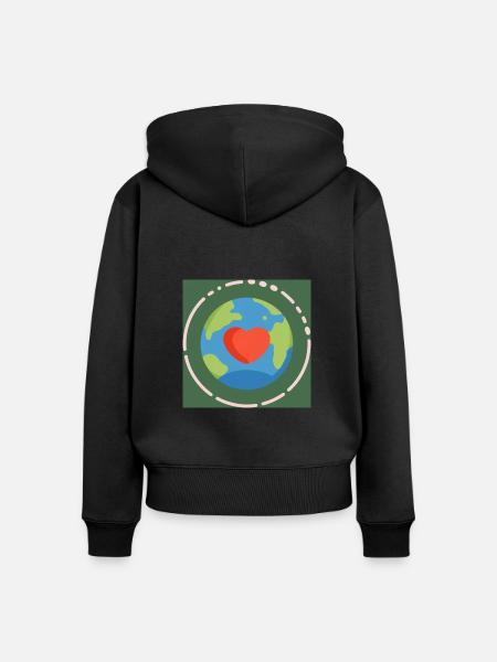 Nachhaltige Welt - Frauen Premium Bio Zip Hoodie - Schwarz