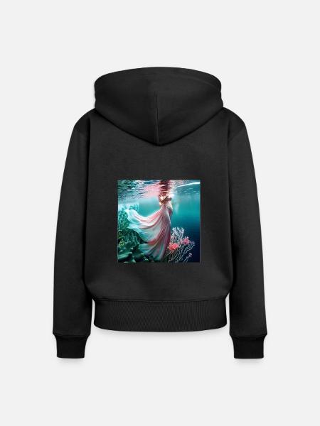 Unterwasserwelt - Frauen Premium Bio Zip Hoodie - Schwarz