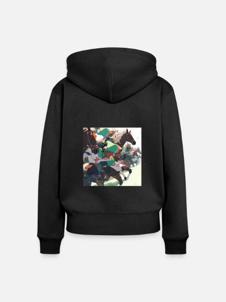 Pferderennen - Episch - Frauen Premium Bio Zip Hoodie - Schwarz