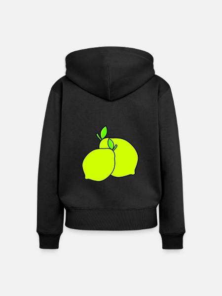 zitronen - Frauen Premium Bio Zip Hoodie - Schwarz