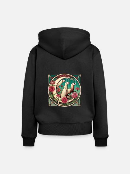Frettchen - Frauen Premium Bio Zip Hoodie - Schwarz