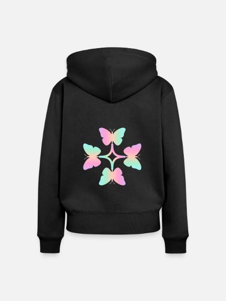 Schmetterlinge Union - Frauen Premium Bio Zip Hoodie - Schwarz
