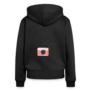 Click click click - Women's Premium Organic Zip Hoodie - black - Back - Julia (174cm)