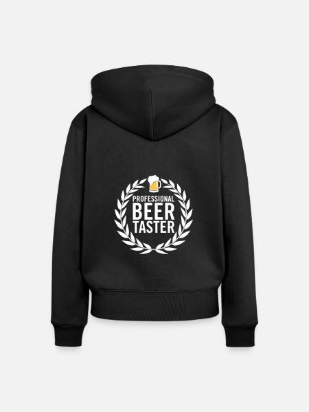 Professioneller Bierverkoster - Frauen Premium Bio Zip Hoodie - Schwarz