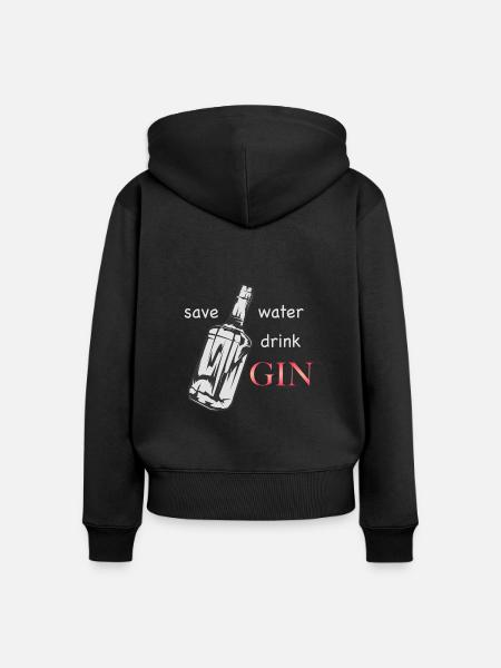 Save water - Frauen Premium Bio Zip Hoodie - Schwarz